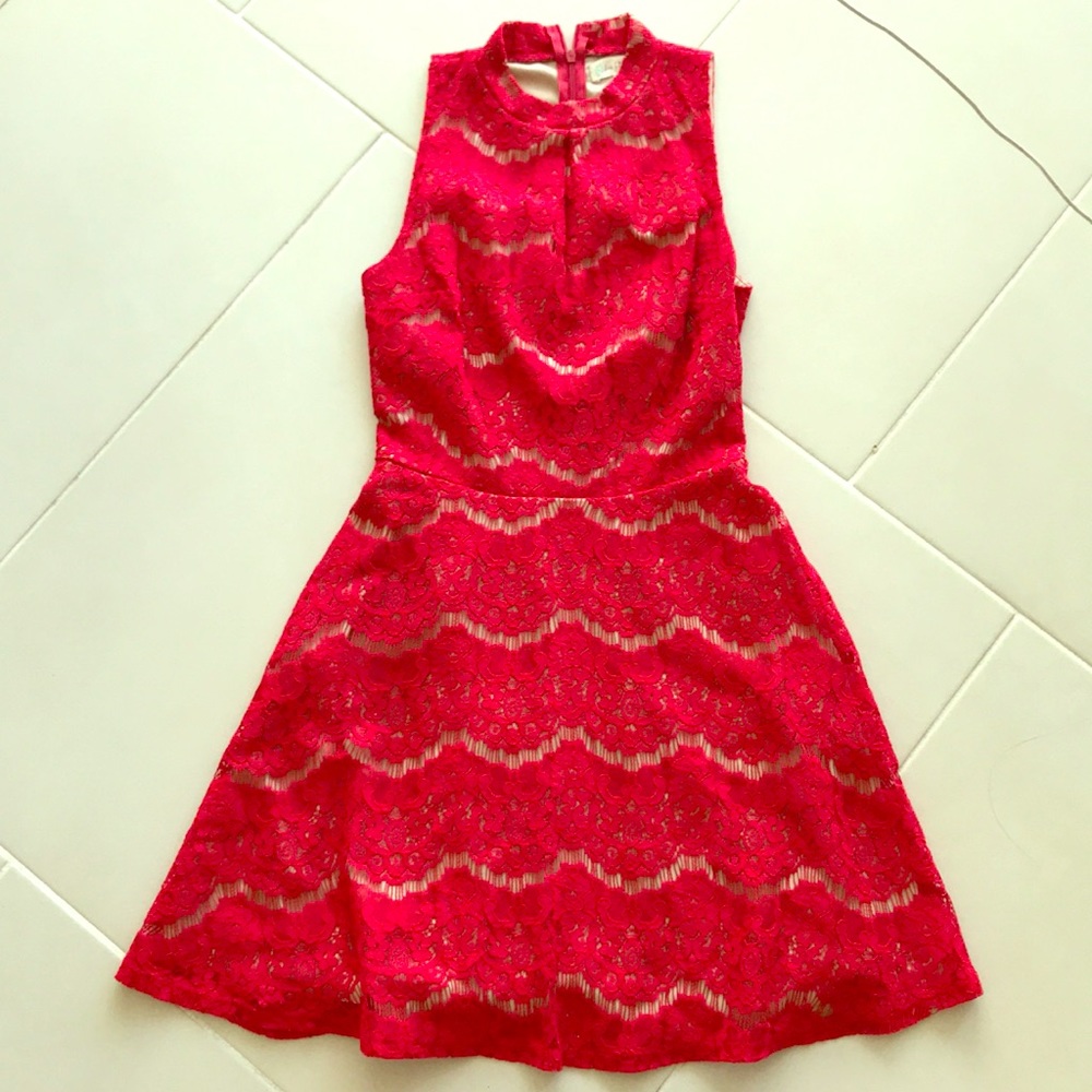 Super cute red lace dress